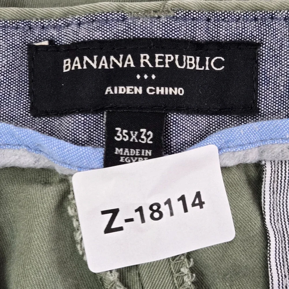 Banana Republic‎ Men Pants 35X32 Green Chino Aiden Chino Cotton